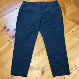 EILEEN FISHER L Gunmetal Gray Flat Front Dress Pants Belt Loops